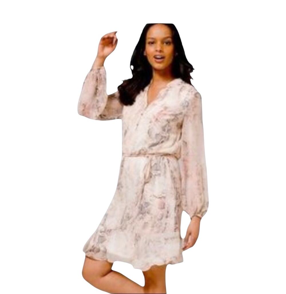 White House Black Market Women’s beige snakeskin l/s dress, Size 6